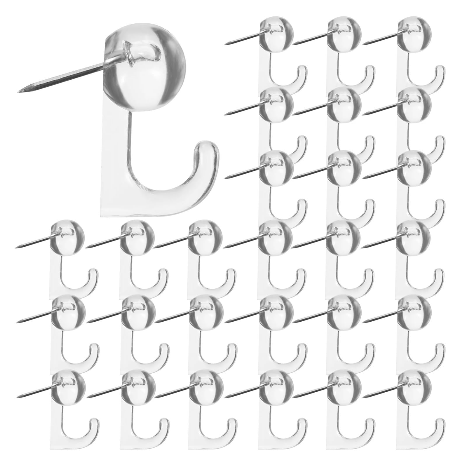 Cute Push Pins 150Pcs Thumb Hook up Corkboard Picture Hooks for Hanging Steel Nail Push Pins Tacks(Transparent)