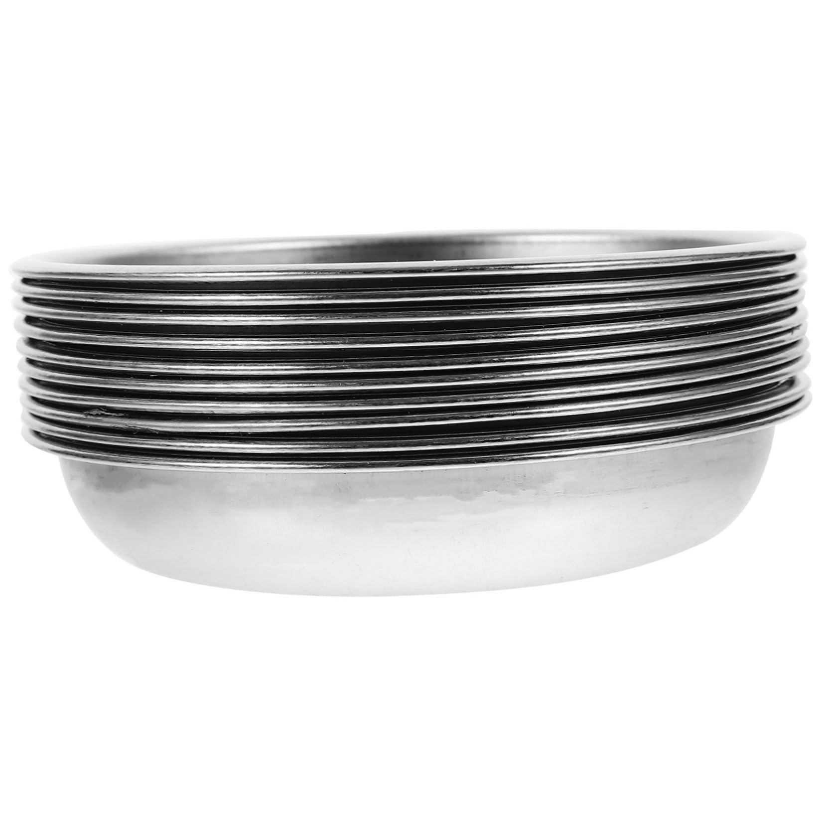 CIYODO 10pcs Disc Set Dipping Sauce Dishes Sauce Cups Steel Stainless Small Bowls Ketchup Pancake Dispenser Stainless Dipping Dishes Small Stainless Bowl Teapot Silver Stainless Steel