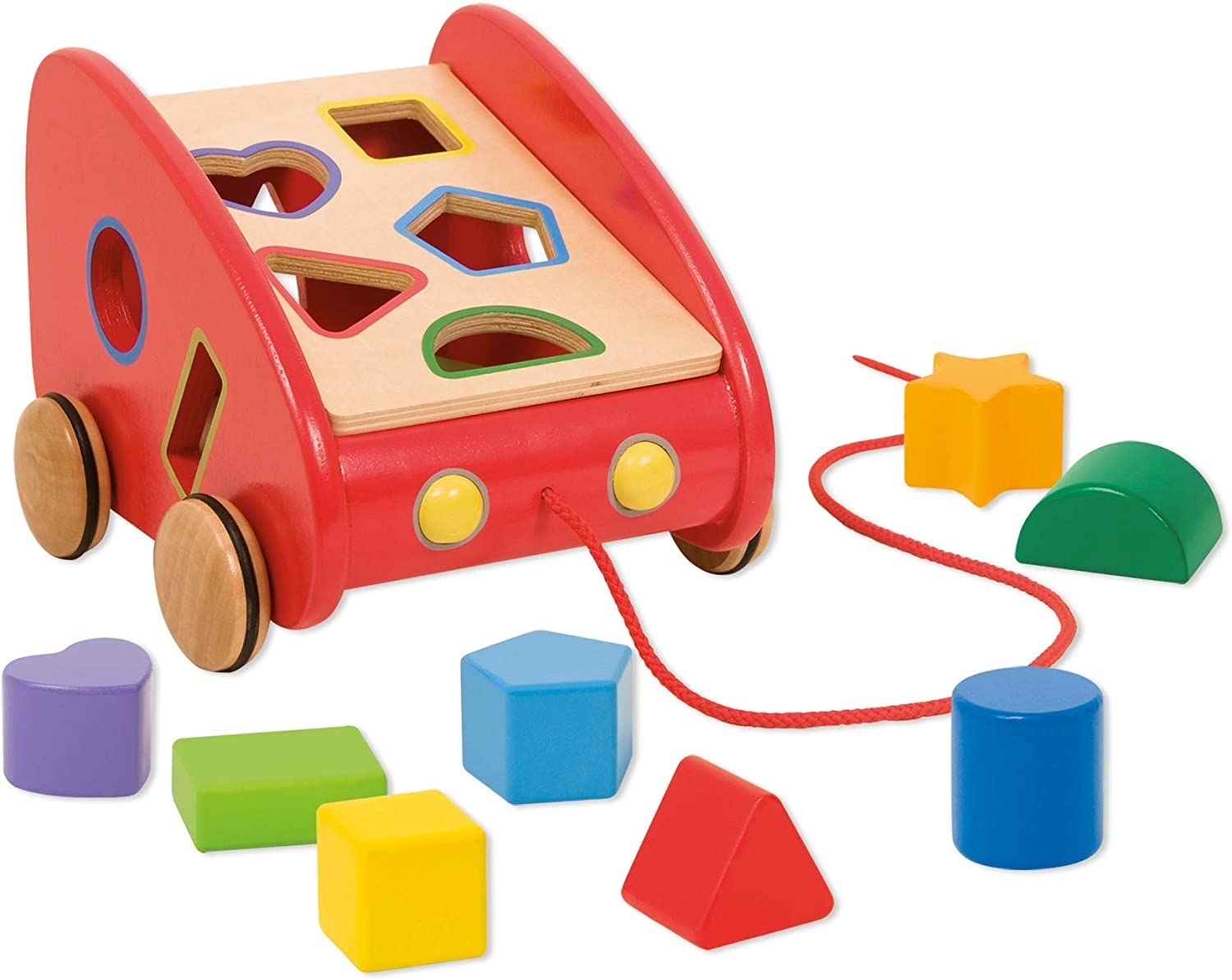 Jumbo Goula D55217 Pull-Along Car Wooden Shape Sorter