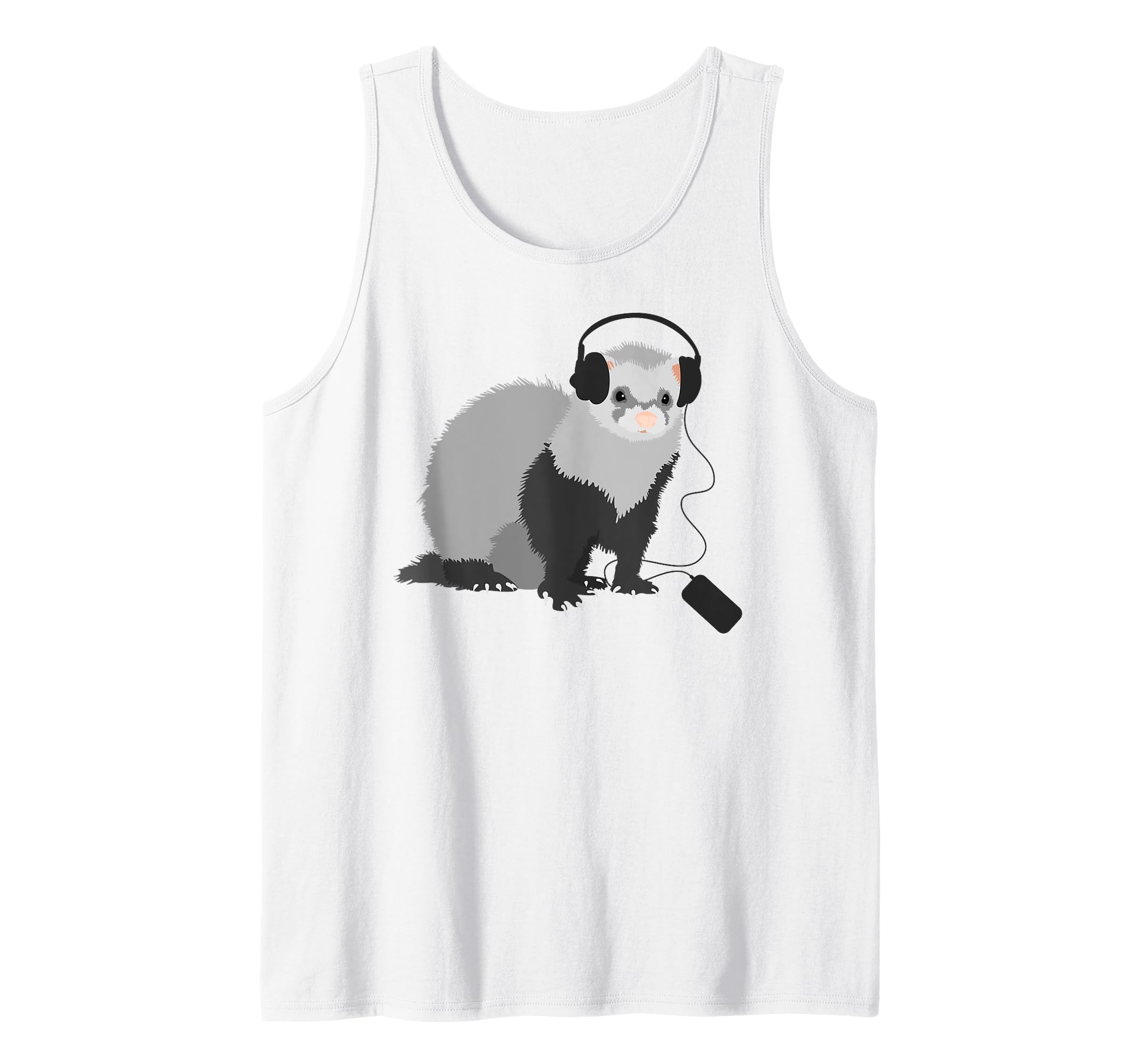 Threadless Boriana Funny Music Lover Ferret Graphic Tank Top