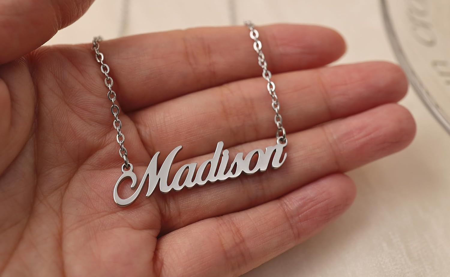 Stainless Steel Jewelry Custom Dainty Initial Name Necklace Silver for Women Grandma Hailey - Image 4