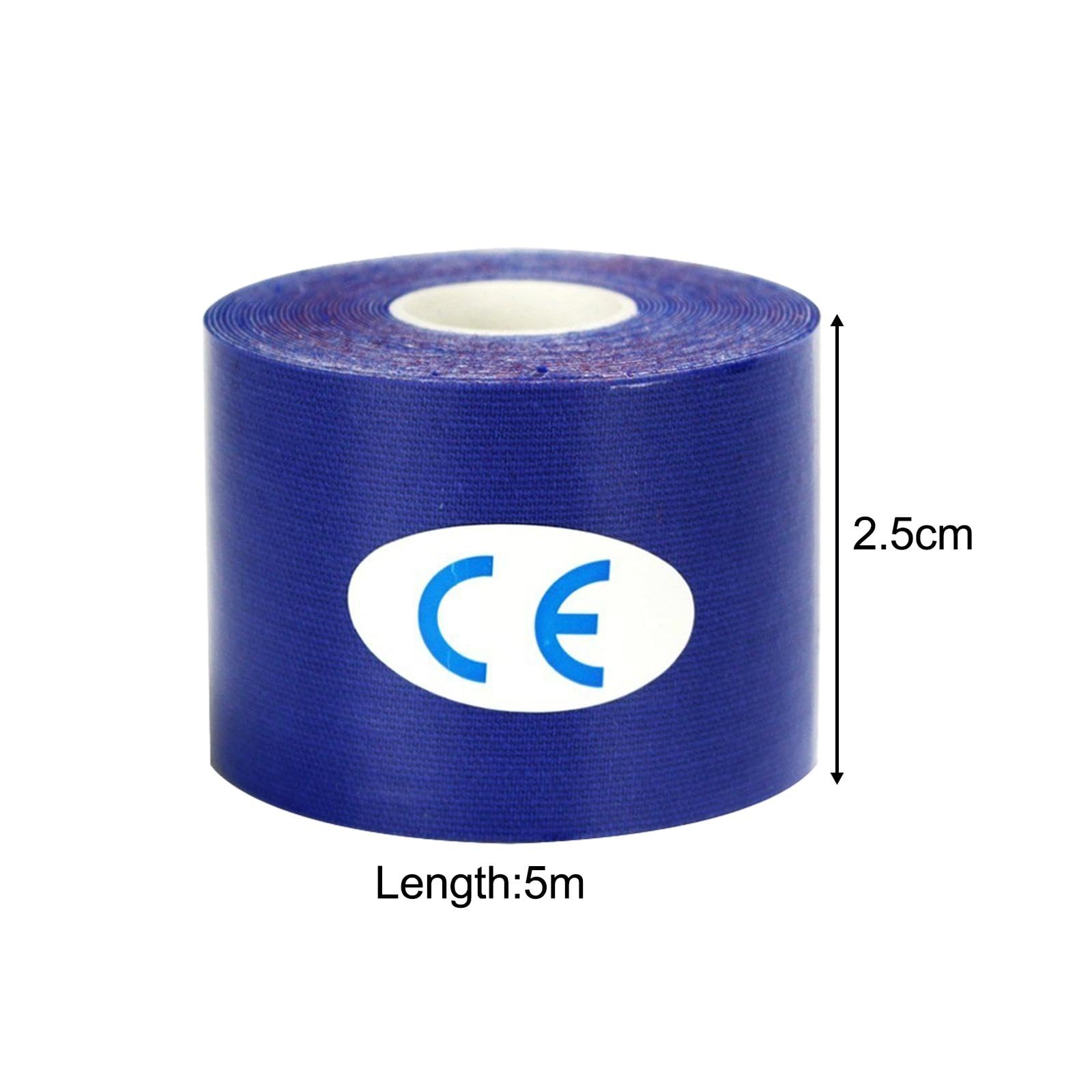 Generic 6X 5M Roll Athletic Tape Sports Wrap Tape, Breathable Easy Tear Wrist Ankle Tape Protective Tape for Body Wrists Joint Fitness, 2.5cmx500cm, Deep Blue