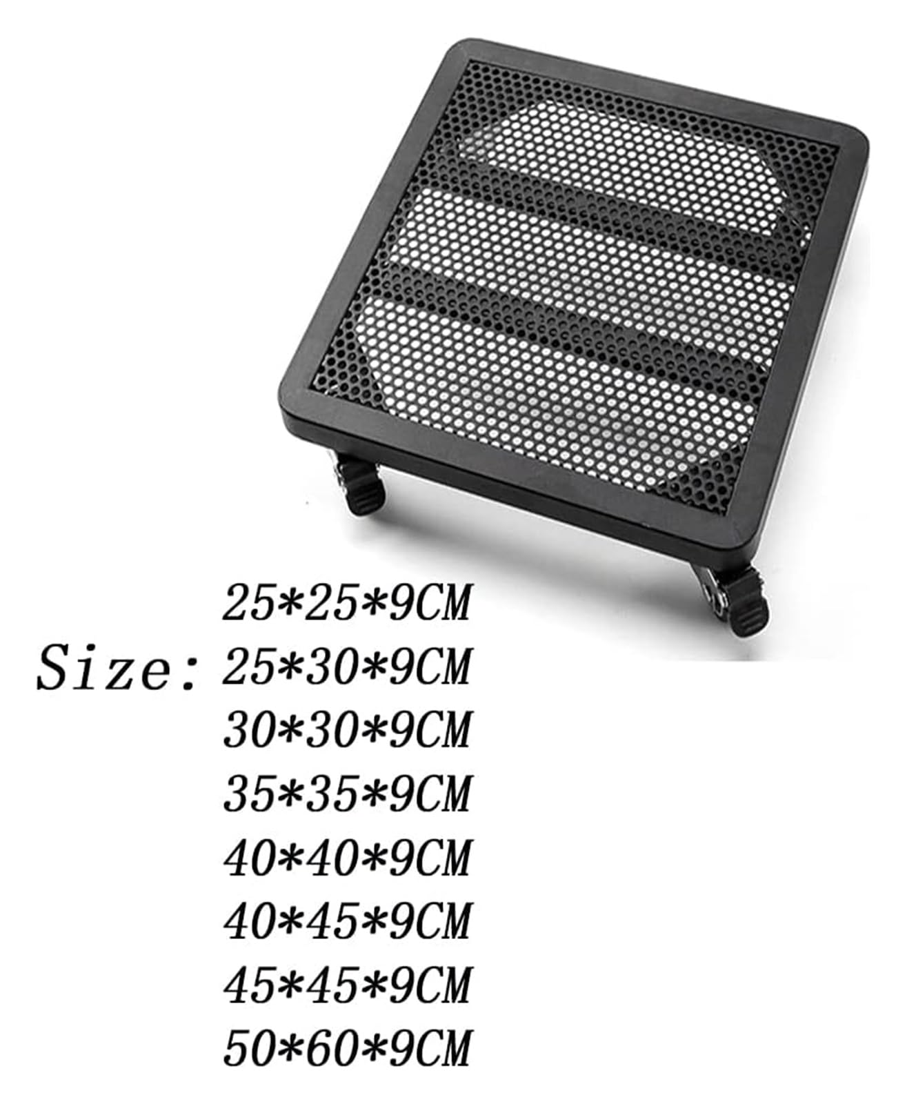 Portavaso resistente con ruote, in metallo, per interni ed esterni, mobile con 2 freni (nero, 40 x 40 cm)