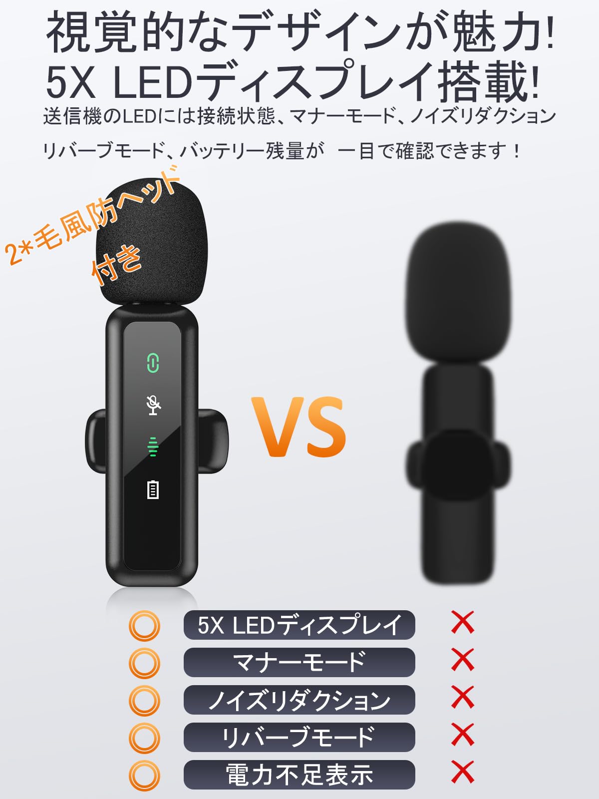 BILIWALのワイヤレスピンマイクは、コンパクトなデザインと直感的な操作性が特徴です。