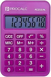 Calculadora, Procalc, 8 Dígitos, Rosa, PC059PK