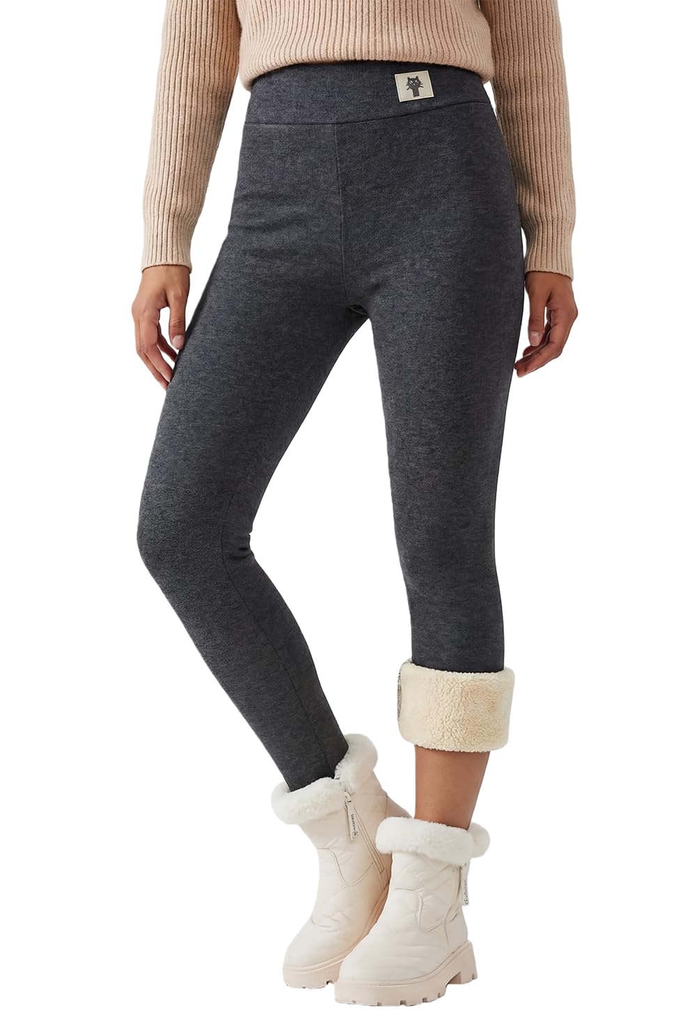 niyokki Cashmere Leggings Sherpa Fleece Women