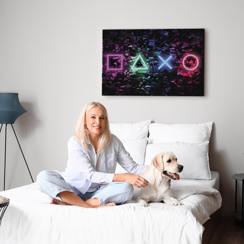murando - Leinwandbild Spielkonsole Game, 120x80 cm, 1-teilig, Schlafzimmer | Hochwertige Leinwand, sofort aufhängbar, ideal fürs Wohn- oder Schlafzimmer, wasserfest und lichtecht, langlebig, stilvoll