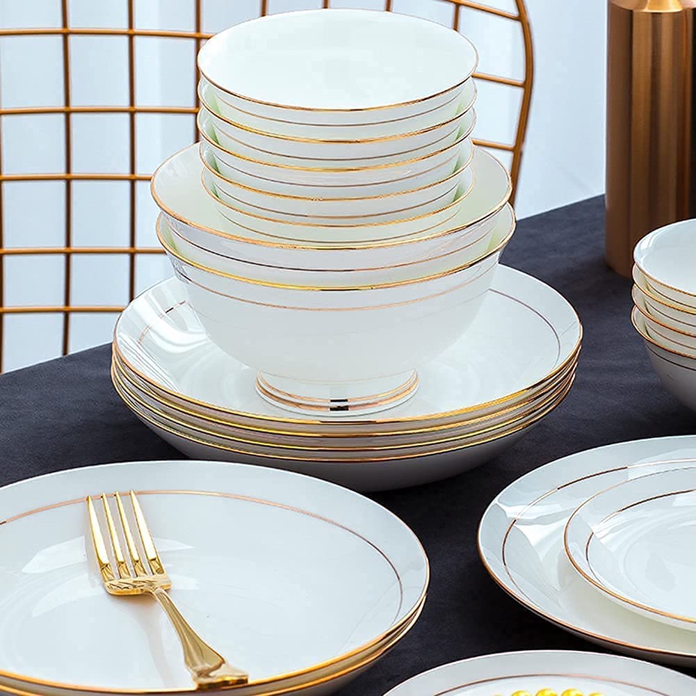Zestaw zastawy stołowej Luksusowy rodzinny zestaw serwisowy 36 szt. ceramiczny zestaw zastawy stołowej porcelany kostnej naczynia talerze ceramiczne połączenie serwis serwis obiadowy serwis