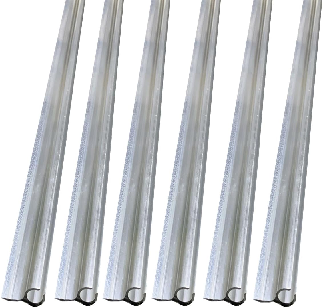 6Pcs Awning Rail C Channel 6X60cm RV Aluminum Awning Channel Strips for All Campervan, Caravan, Camping Tent Equipment Awnings Accessories