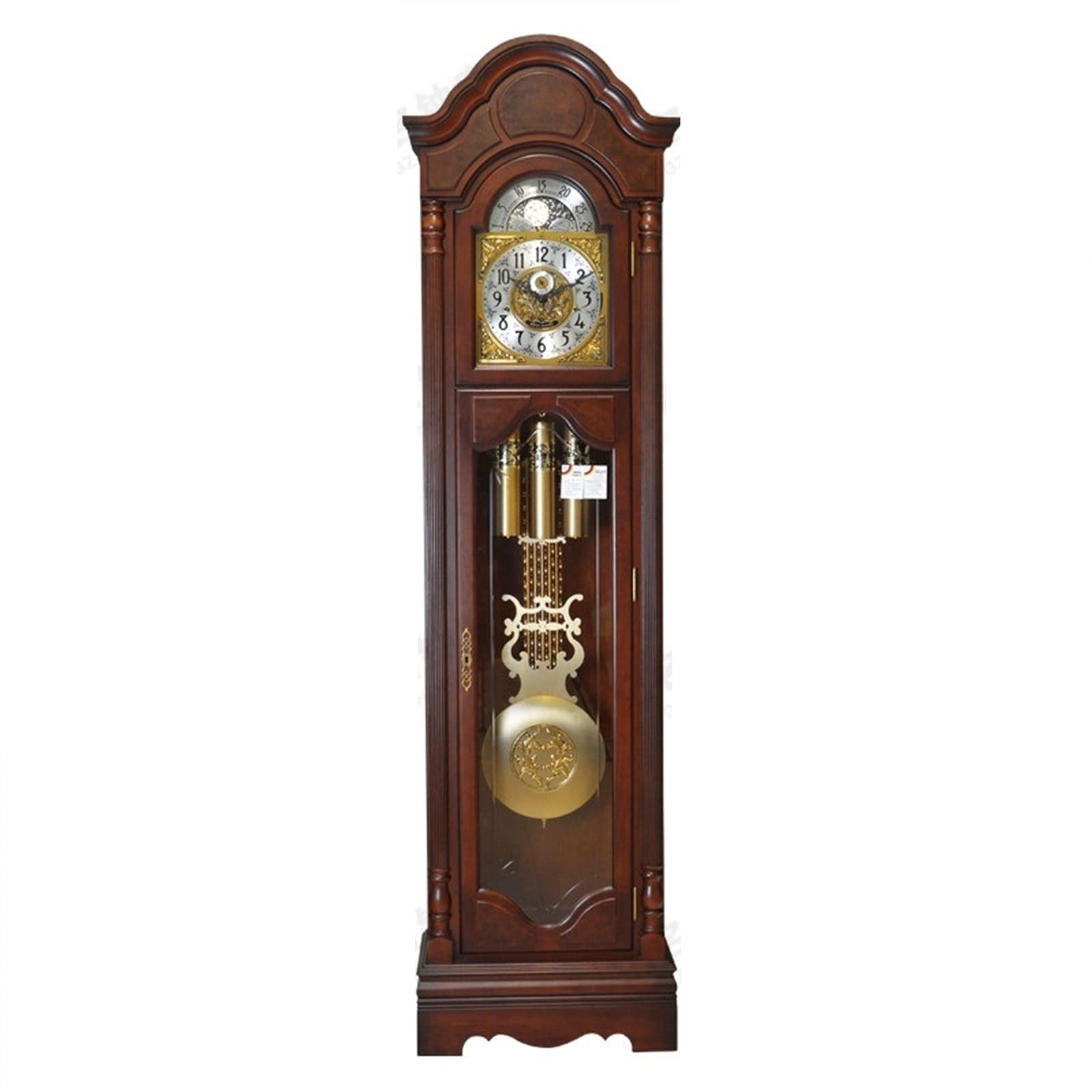 WANGHAI-666 Grandfather Clocks Wooden Vintage Clock Battery Operated Analog Silent Table Beside with Quartz Movement Bedroom Living Room