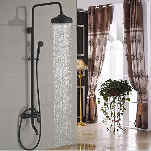 Ensemble de douche mitigeur laiton avec hauteur réglable et douchette couleur lavande