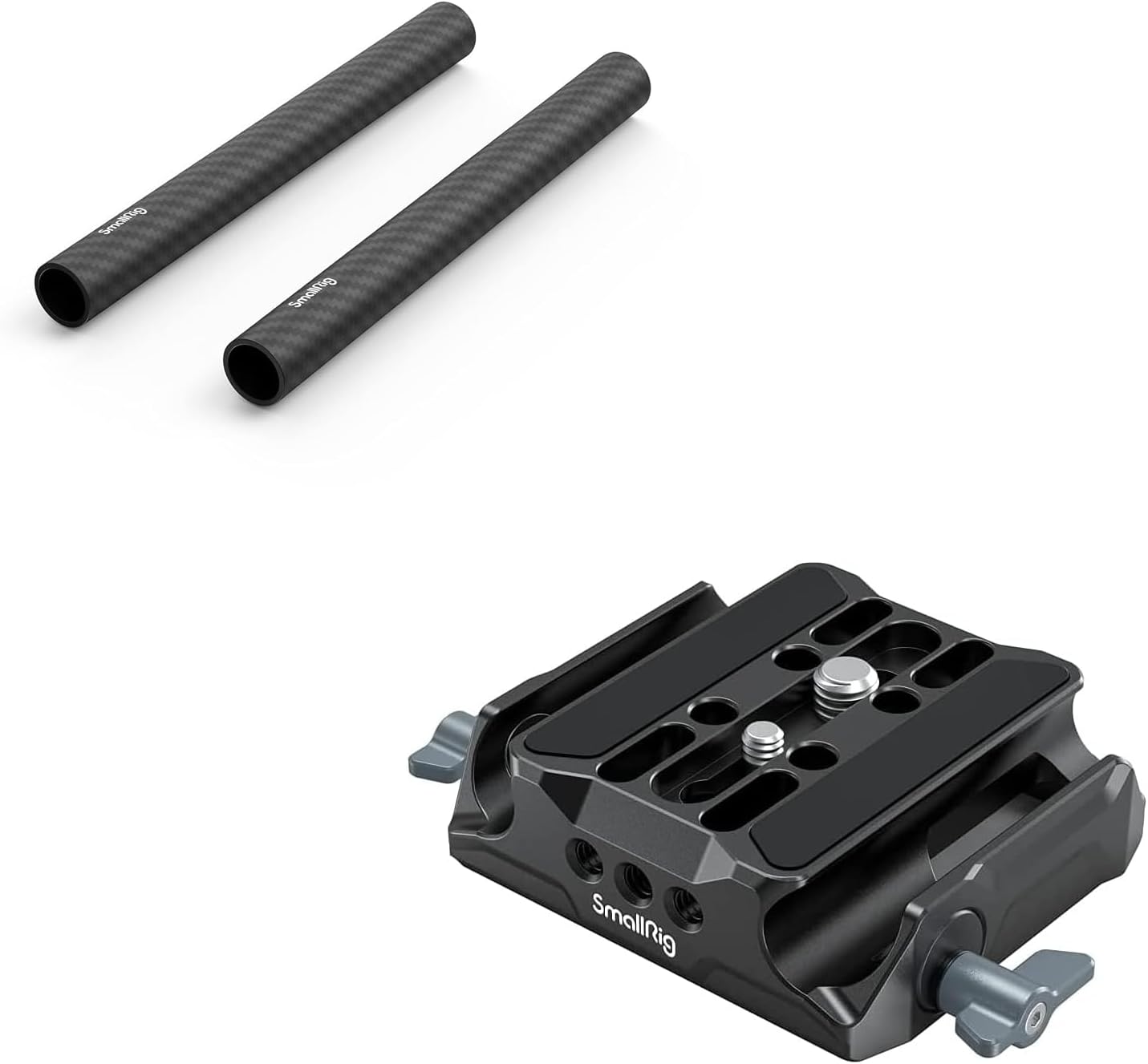 SmallRig 15mm Carbon Fiber Rod 6 Inches Long + Universal LWS Baseplate Compatible with DSLR and Mirrorless Camera Cages
