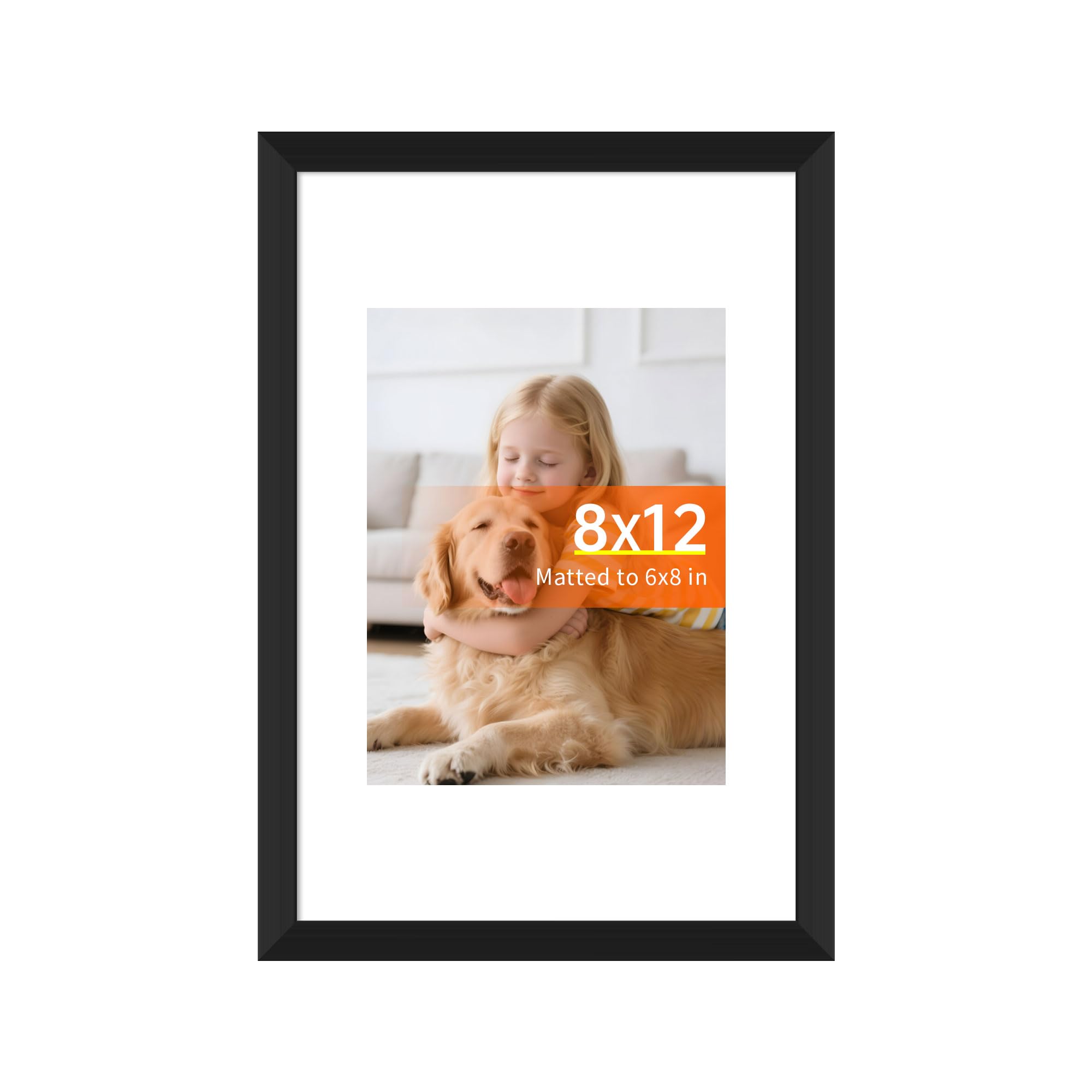 Arrow king 11x14 Black Picture Frame, Display Pictures 8x10 with Mat or 11x14 Without Mat, Wall or Tabletop Display with Stand, 1 Pack — view 14