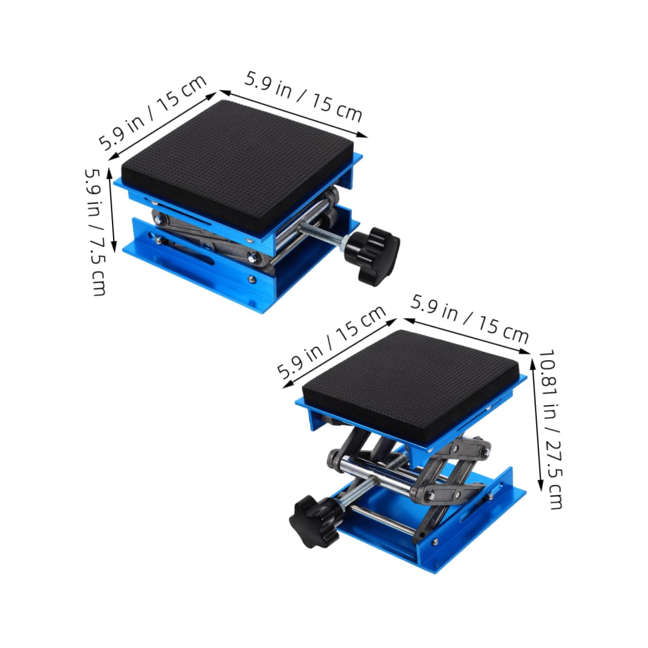 LIFKOME Lab Lifting Platform 15x15cm Aluminum Shock Absorbing Sponge 10kg Capacity Adjustable Range Desk Lifter Jack Stand