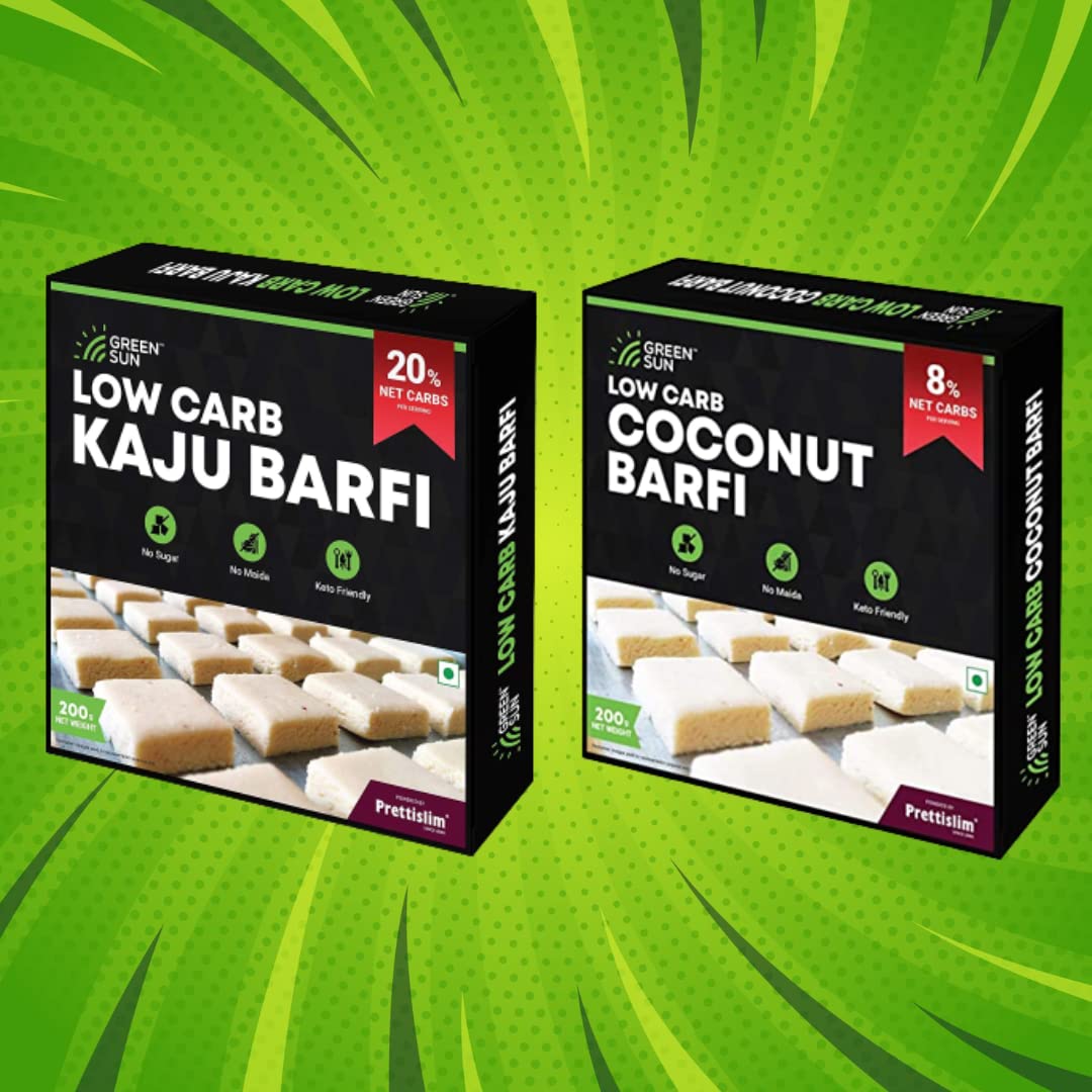Green Sun Gift Hamper Box Healthy Barfi Duo (200 Gram Kaju Barfi and 200 Gram Coconut Barfi)-image-23