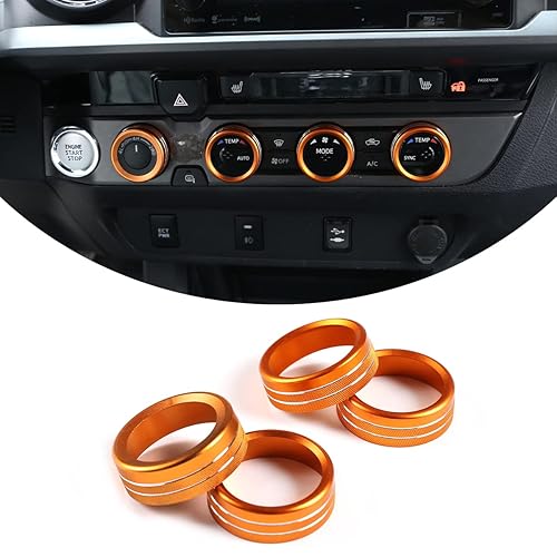 TongSheng Cubierta naranja para botón de salida de aire acondicionado y salida de volumen, 4 piezas para Toyota Tacoma 2015 2016 2017 2018 2019 2020