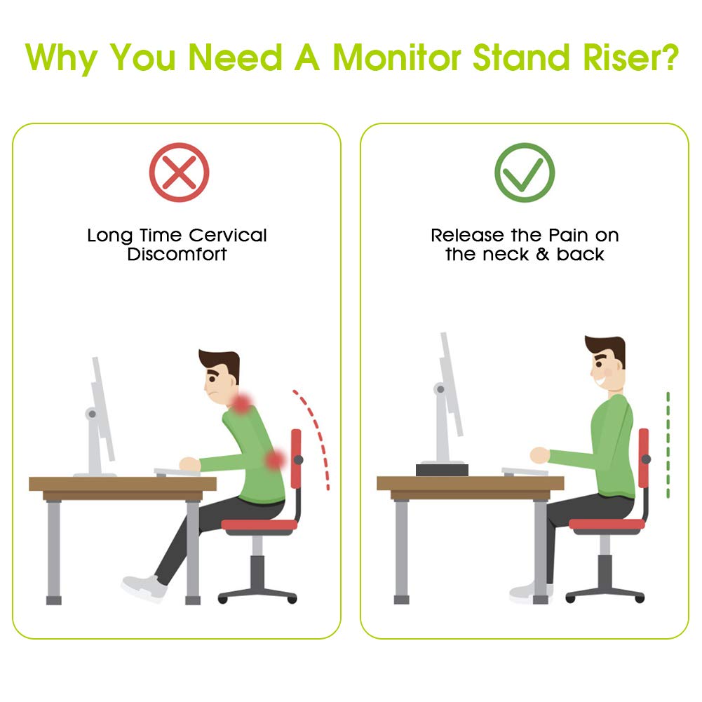 Supporto per Monitor per PC con Ripiani, Supporto Monitor Cassetto, Supporto Ergonomico per Laptop,Riser per Schermo, Organizzatore di Archiviazione Desktop per Casa o Ufficio - 50 x 20 x 11,7 cm
