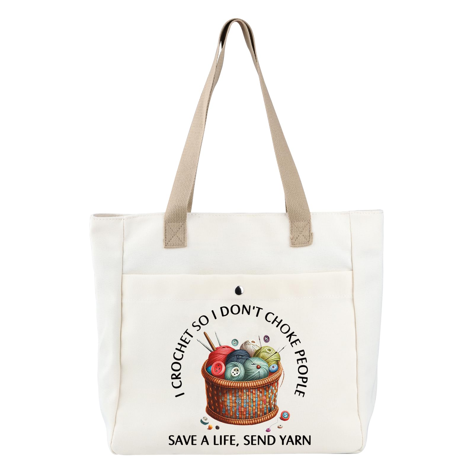 BDPWSS Crochet Gift For Knitting Lover - Save A Life Send Yarn Tote Bag