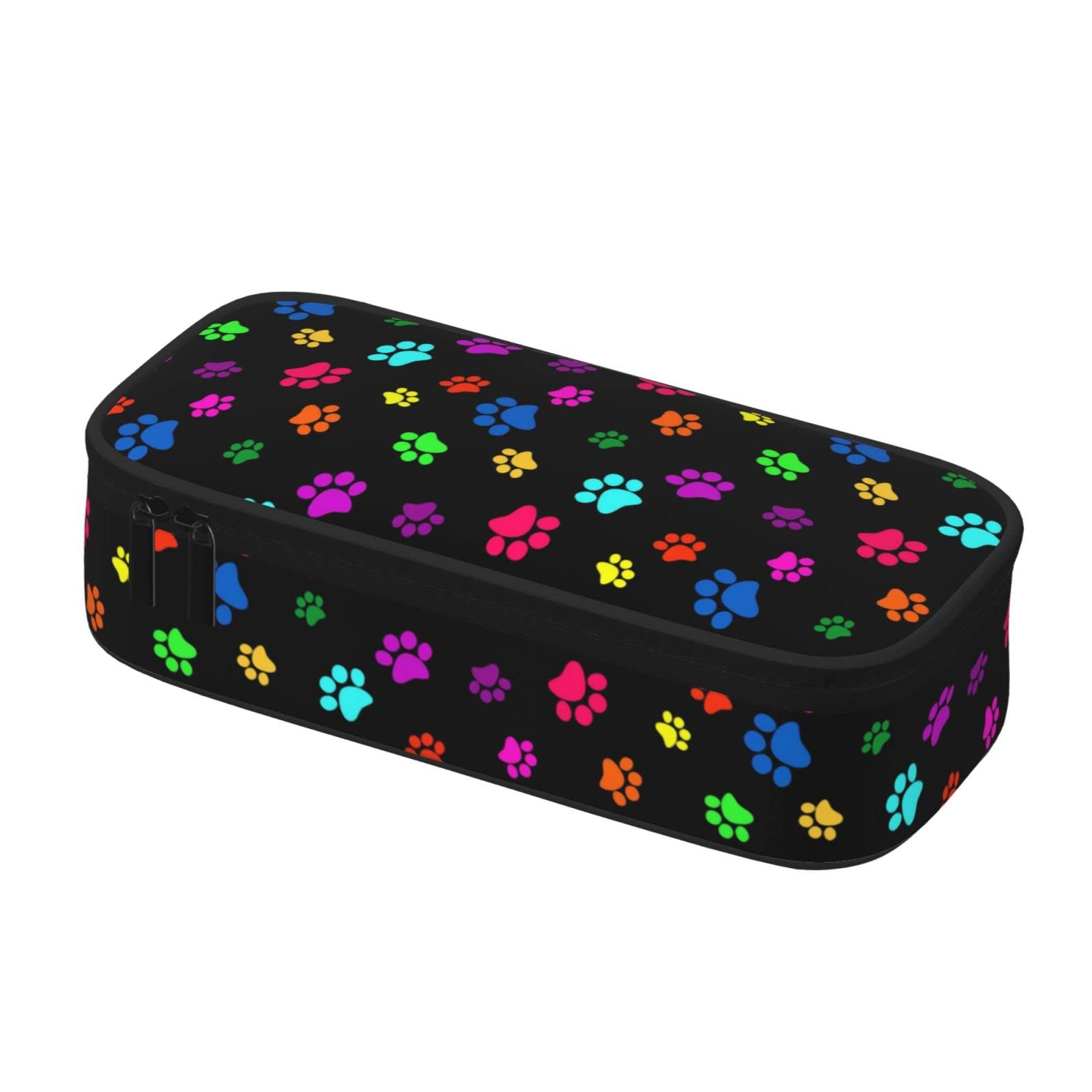 Perinsto Colorido estuche de lápices de patas de animales de perro de gran capacidad, caja de papelería, estuche para lápices, organizador de escritorio para la escuela, oficina, hogar, Patas de perro