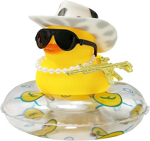 Zelobely Tablero de goma de pato para automóvil, pato de goma para tablero de automóvil, decoración de pato de automóvil, lindos patos de goma con