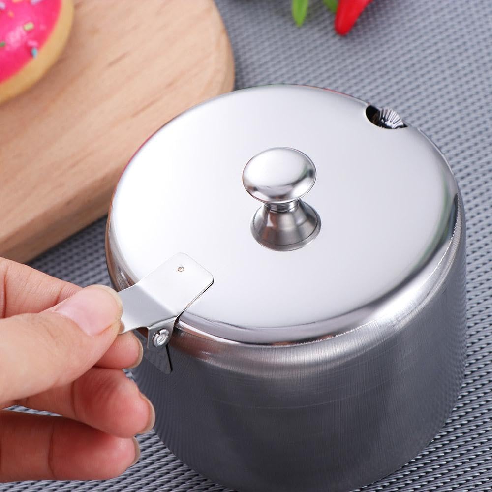 Contenitori Condimenti Zuccheriera Acciaio Inox A Forma Di Mela - Con Coperchio E Cucchiaio Per Spezie Zuccheriera A Forma Di Mela Per Casa - 9