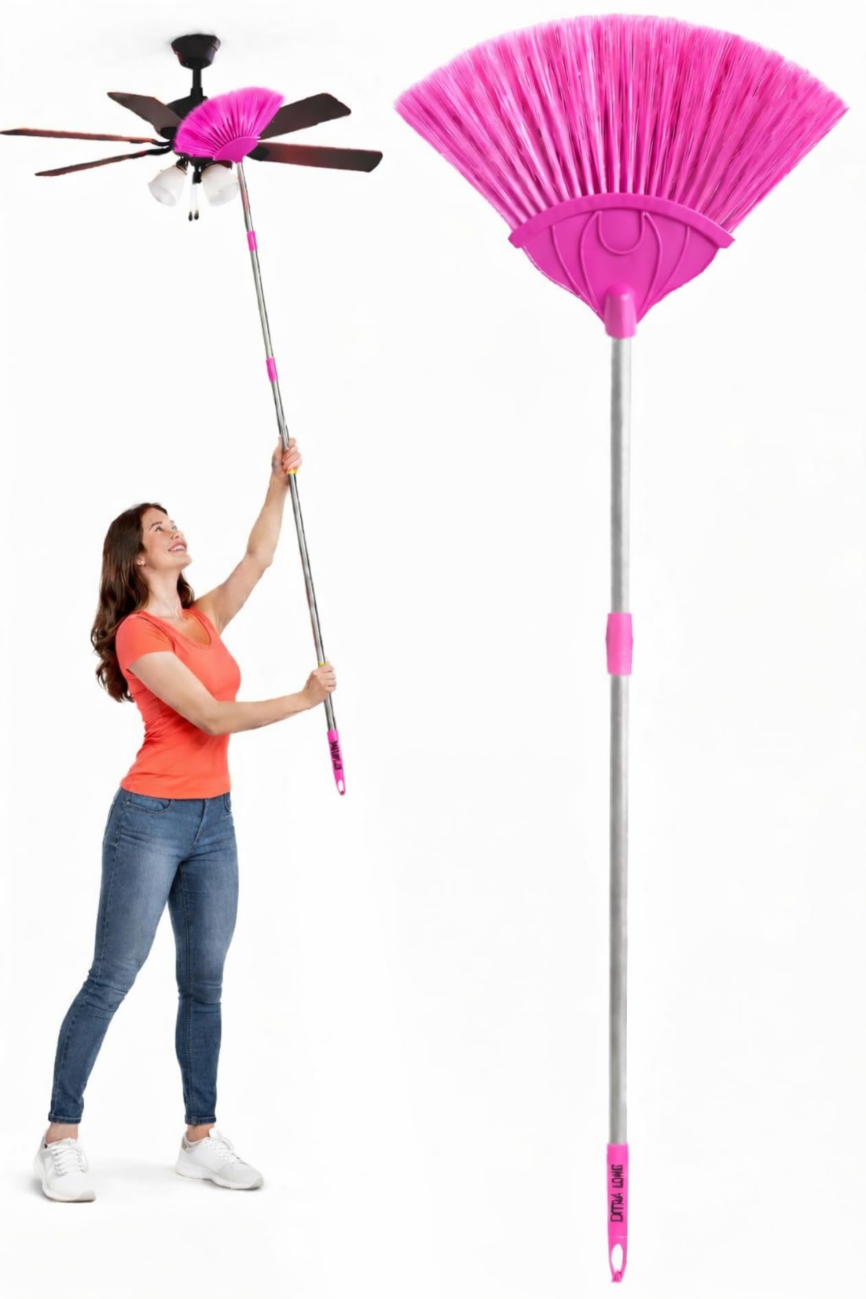 Spider Web Cleaner Stick 140 CM Long Stainless Steel Handle Adjustable Extendable Cobweb Cleaning Brush for Home Ceiling Fan Roof Corner Jala Cleaner Multipurpose Web Cleaning Tool Multicolor,1-picture-15