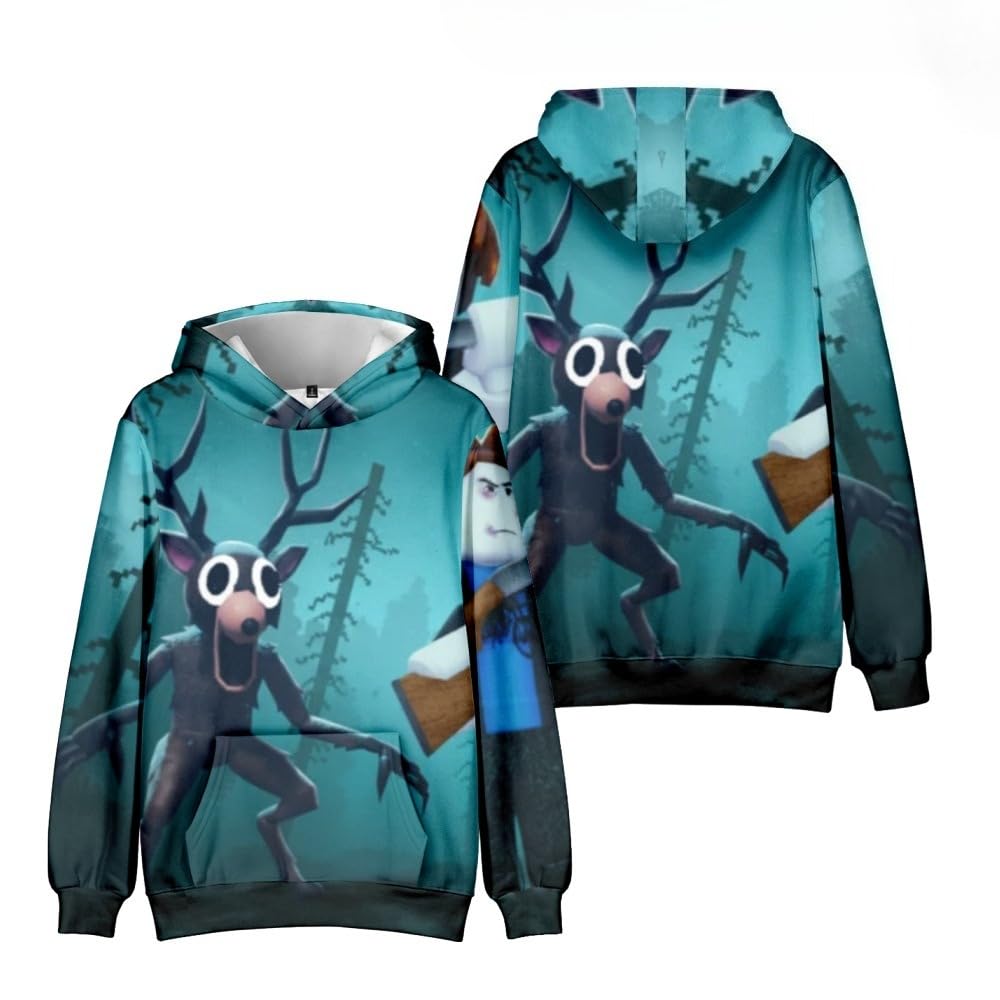 Hzsyc Boys G Kids 99 Nights In The Forest Character Roup Hoody 99 Nights In The Forest 3D Figure Sweatshirt For Fans Ift (,11-12Years)