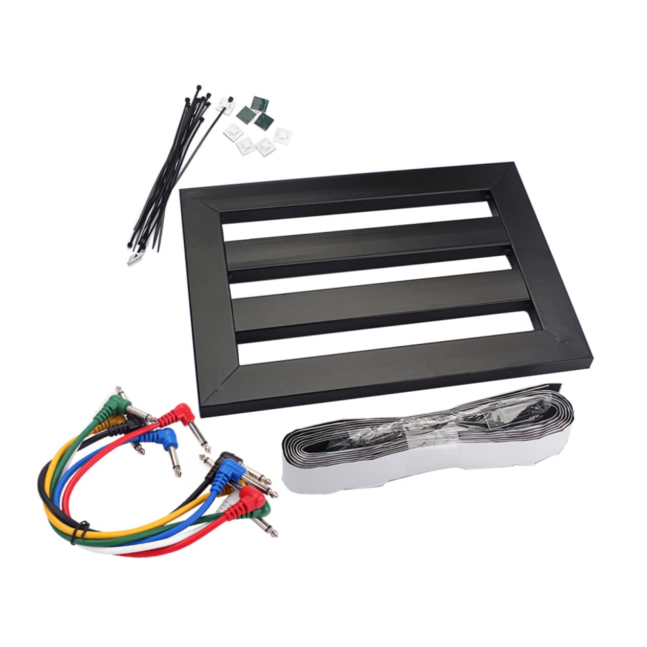 Yardwe Effect Rack Guitar Effect Bracket 3 Open Slots Pasting Board Set Cable Wire for Iso6