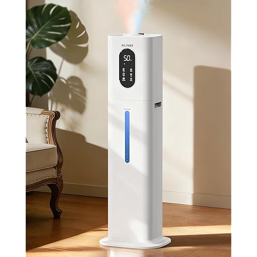 Humidifiers for Bedroom 500 sq ft, 2.1Gal/8L Warm & Cool Mist Humidifier Large Room with Essential Oil Diffuser, Large Room Humidifiers for Home Baby Nursery Office Plants, White