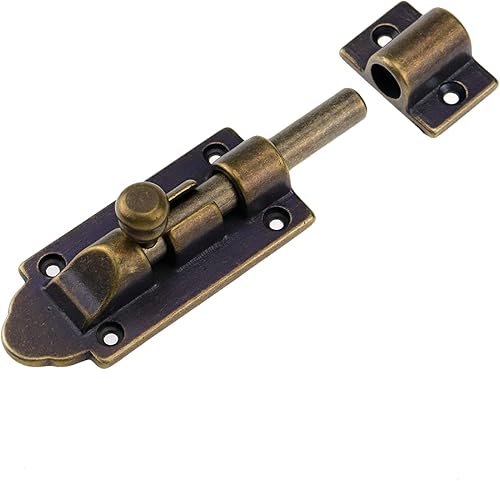 Bronce latón antiguo barril cerrojo cerrojo 4 pulgadas cerradura deslizante seguridad deslizante con tornillos Hardware