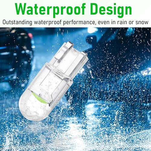 Image of ecocstm 30 PCS Car 194 LED Bulbs, 168 2825 W5W T10 Wedge COB LED Replacement Bulb, Error Free Interior Bulb for Dashboard Light, Dome Lights (Green)