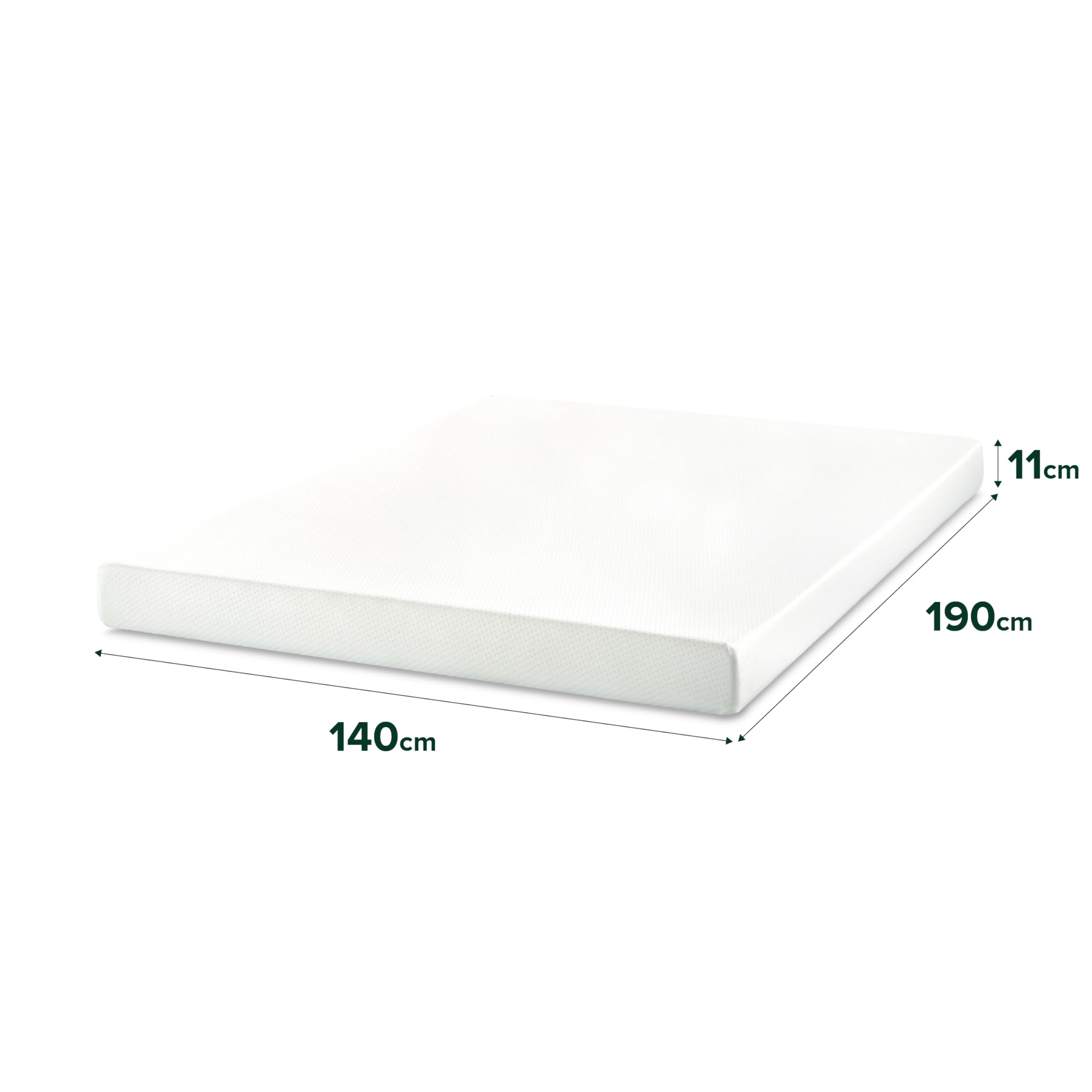 Zinus Matelas Memoire de Forme 140x190 cm- Épaisseur 11 cm - Soutien Ergonomique - Matelas 2 Personnes Fermeté Moyenne - Certifié Oeko-TEX - Housse Respirante