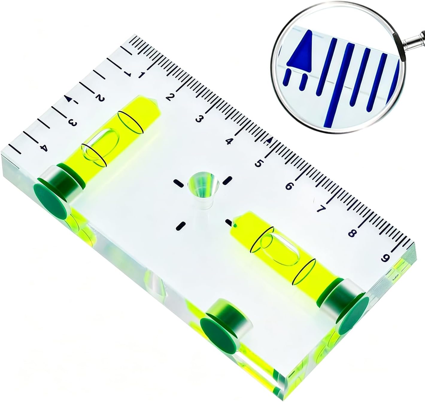 Transparent high-precision T-type horizontal bubble magnetic level for two-way horizontal measurement 95x51x13mm