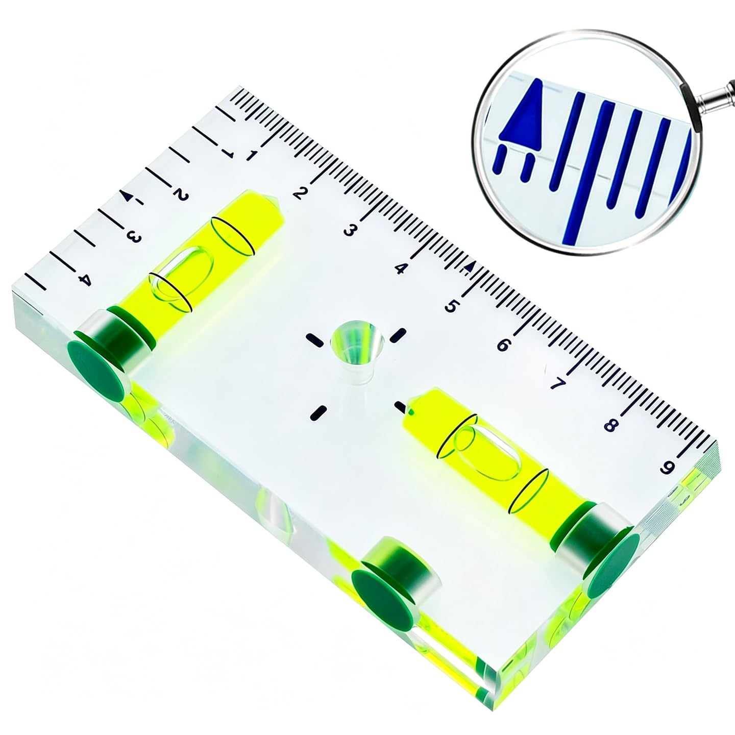 Blísters magnéticos de burbuja de nivel T de dos direcciones, tamaño de nivel de burbuja 95 x 51 x 13 mm