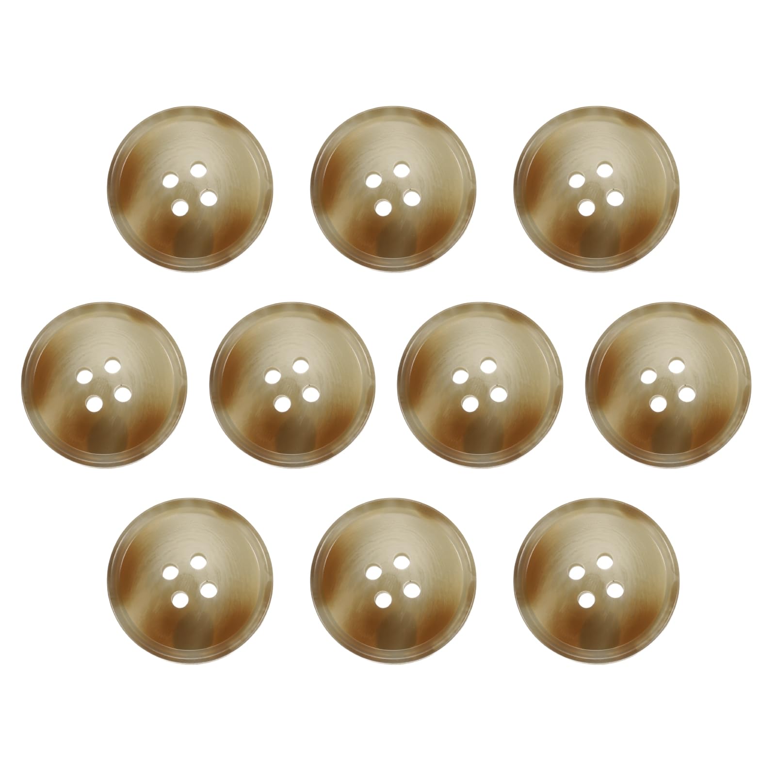sourcing map 10pcs Resin Sewing Button, 25mm 1-Inch 4 Holes Round Pattern Flatback Buttons for Coat, Suits, Clothes Garment & DIY Crafts, 7#Beige