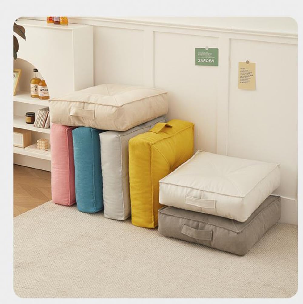 Cuscino extra spesso, 15 cm, rotondo/quadrato, 100% cotone, per poltrona, auto, ufficio, post-operatorio, anziani, supporto per sedia a rotelle (grigio)
