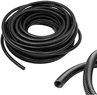 ALLWIN 1/4 Inch Split Wire Loom Tubing 33ft Black - Durable PE Cord Protector for Automotive Wires, Flexible Conduit Cover