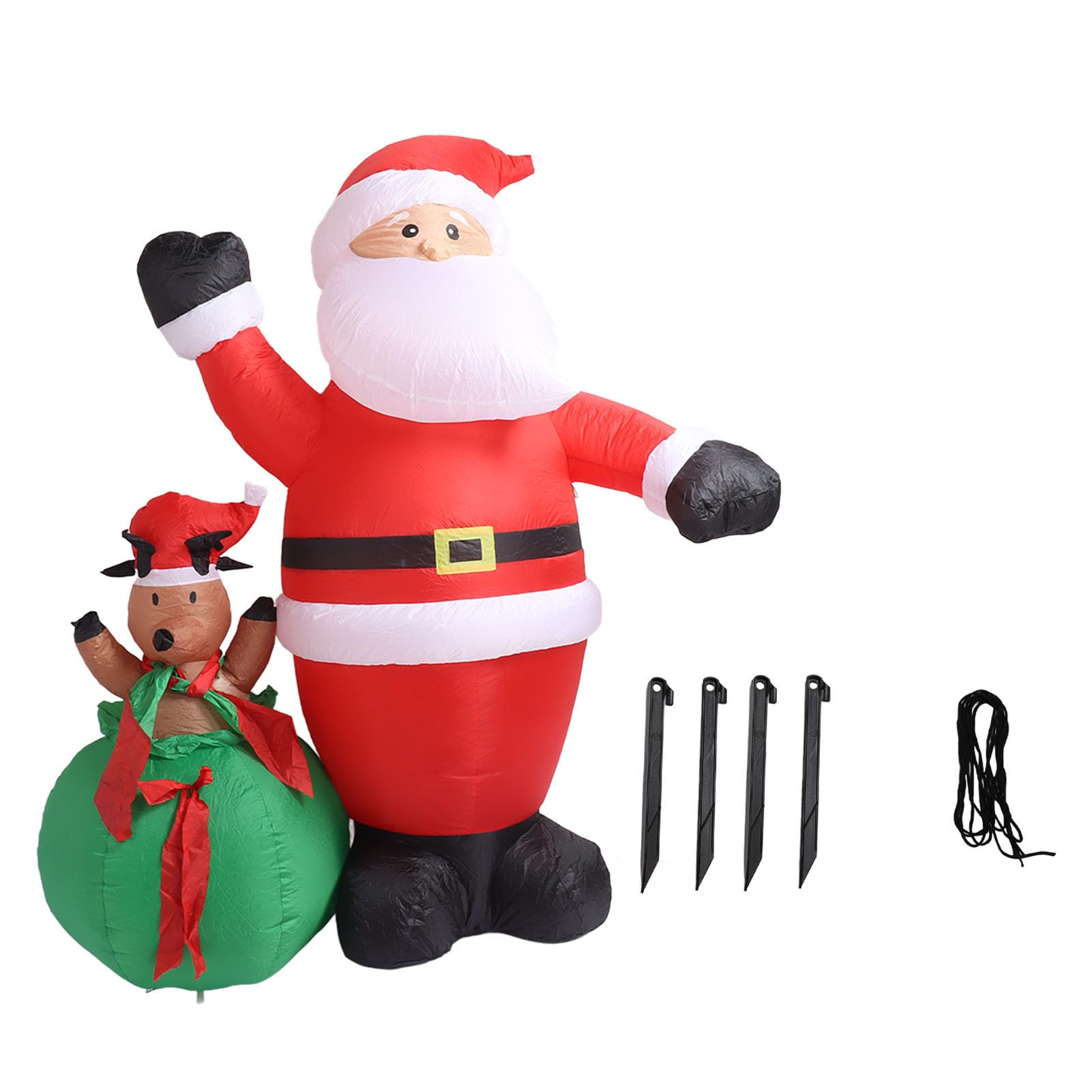 Père Noël Gonflable de Noël de 6,2 Pieds avec Lumière LED, Décorations de Cour étanches IP44 pour Festival en Plein Air (Prise UE 220-240V)