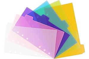 2 Pack A6 Binder Dividers, Pack of 12 Multi-Colored Tabs for Organizing...