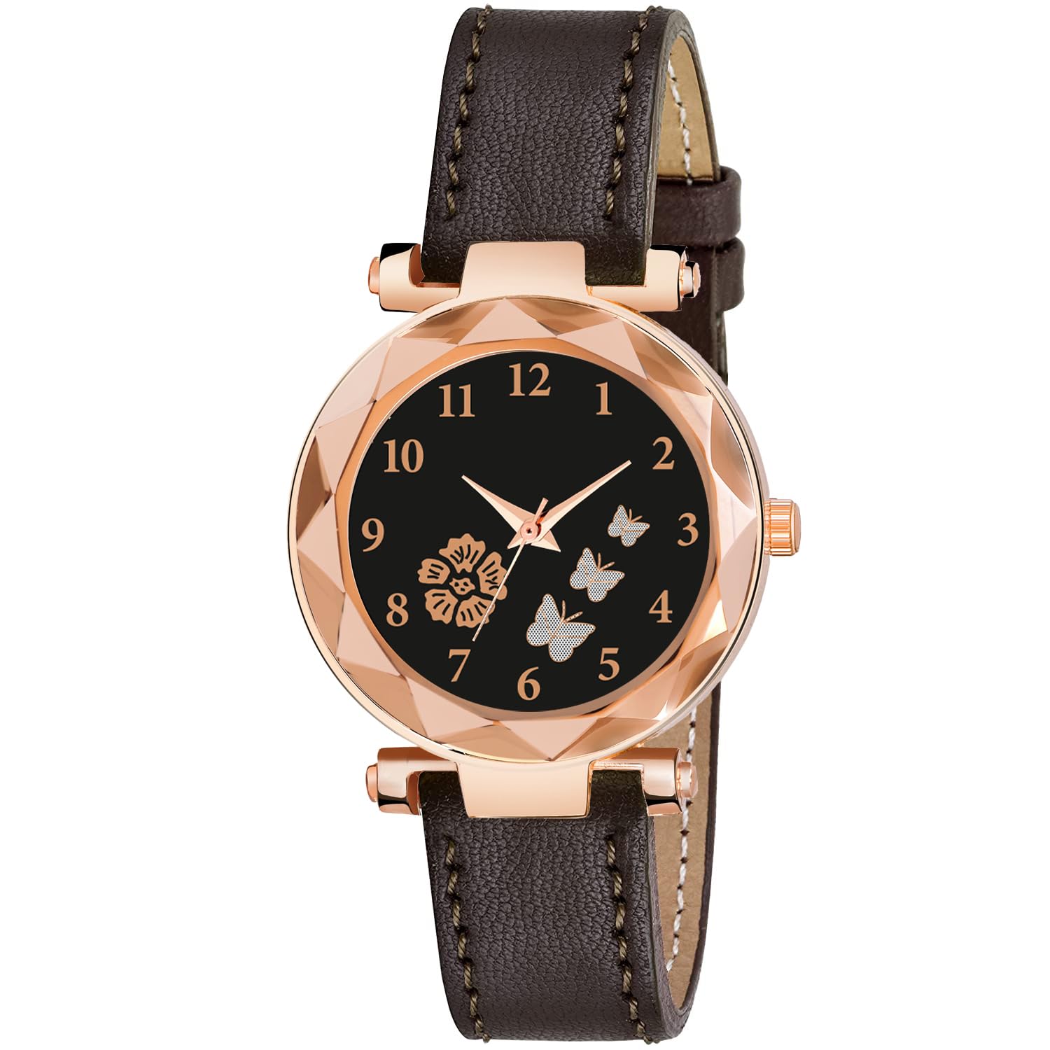 Talgo Alluring Analogue Flower Black Dial and Brown Leather Strap Graceful Stylish Wrist Watch for Girl and Women Pack of 1-GEN-RG-Flower-BF-BLK-D-BRW-CUTL (B0CC2M68NL) Amazon Price History, Amazon Price Tracker