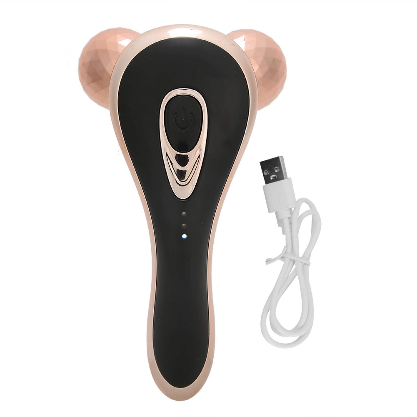 Rodillo de masaje facial de microcorriente 3D, rodillo reafirmante estiramiento de piel con eliminación de arrugas eléctrico, para estiramiento facial en forma de V, adelgazamiento corporal(oro)