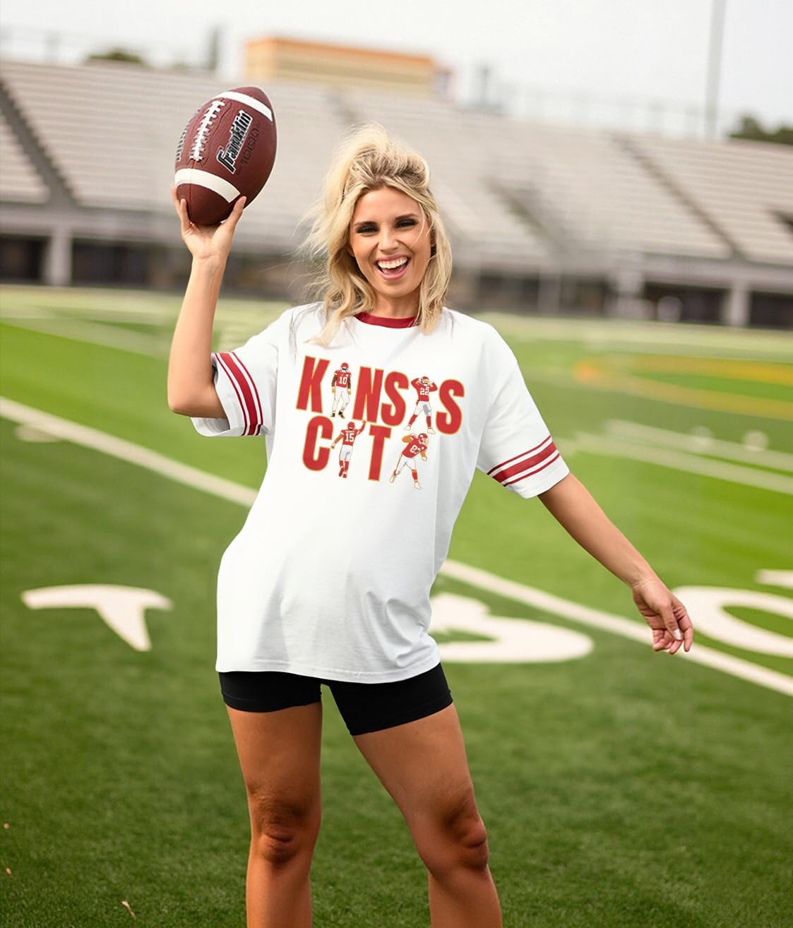 Football Shirts Women Game Day Short Sleeve Shirt Gameday Graphic Tops Football Team Fan Outfits Sport Season Apparel - Image 4