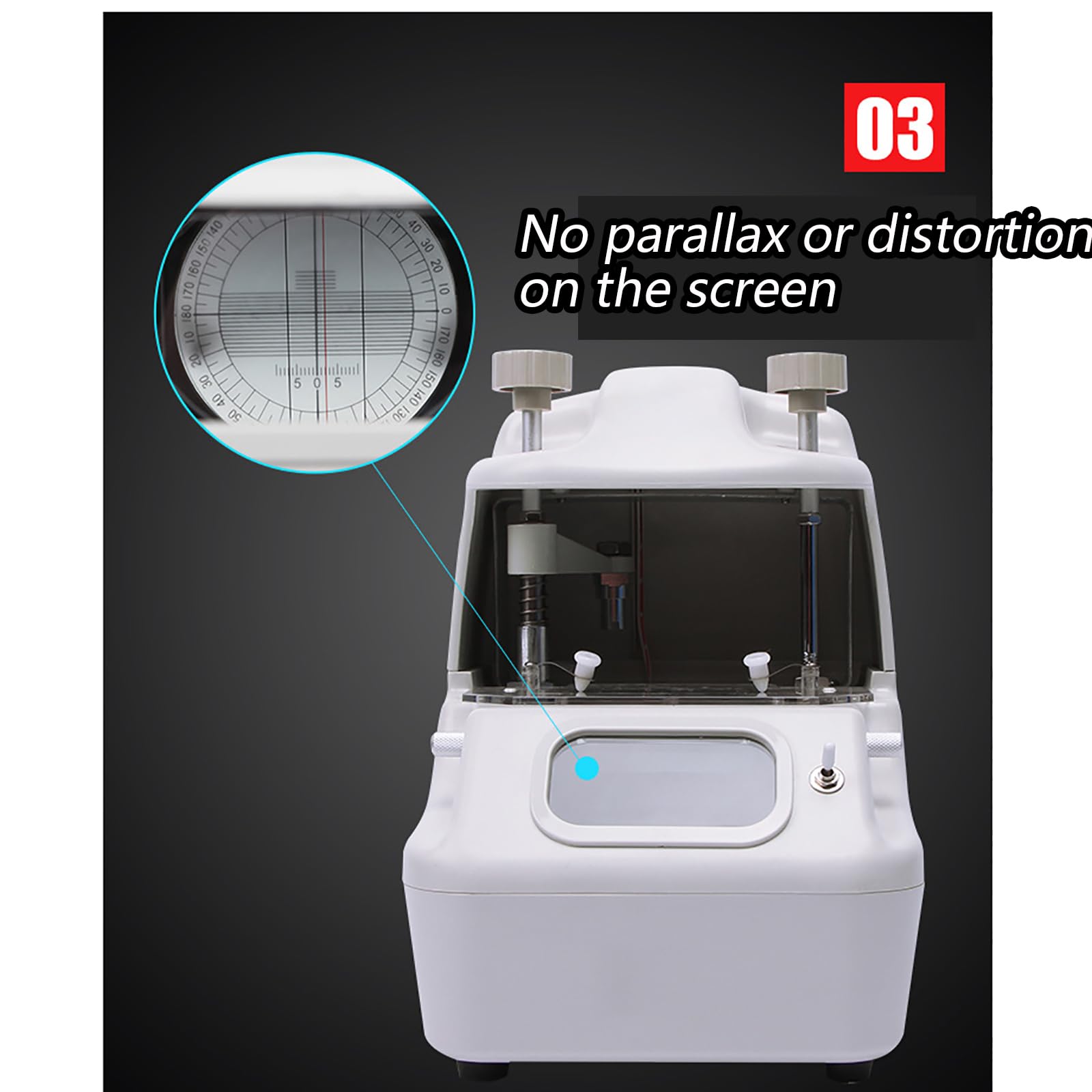 Localizador de centro de lente óptica LED, aparato de centrado de lentes con cabezales de ventosa para tiendas ópticas