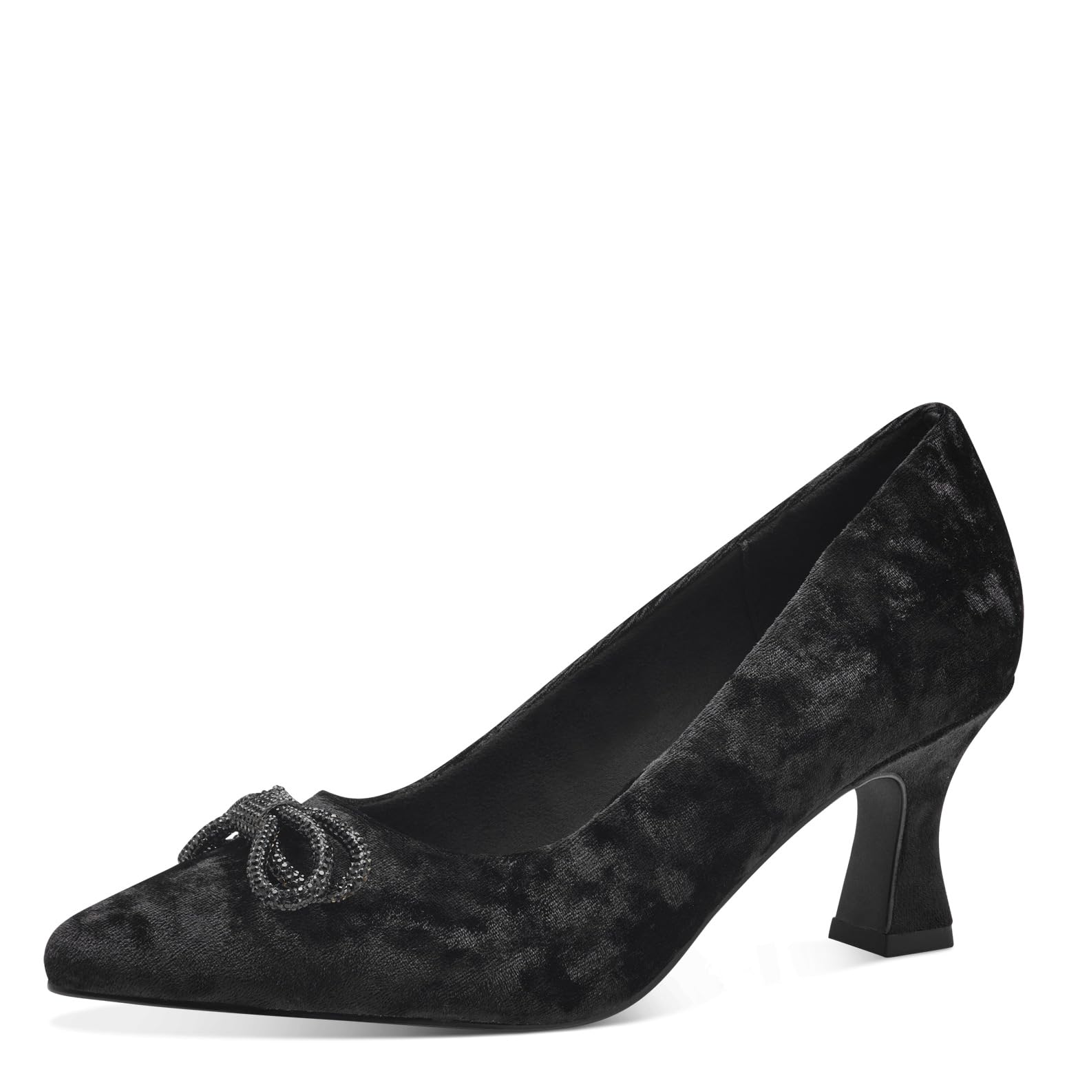MARCO TOZZI Women's Elegant Pumps with Bow, Black Velvet, 8.5 UK