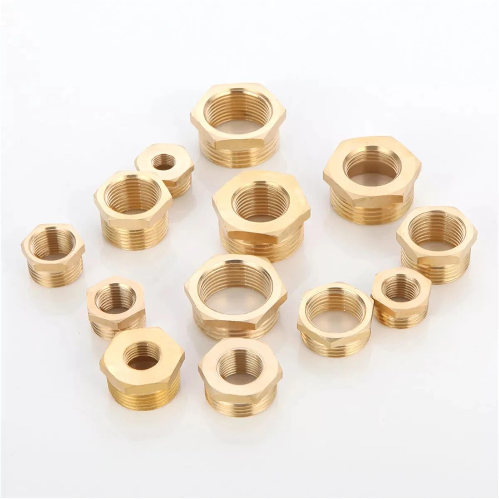 Buje adaptador de latón BSP macho a hembra (1/8”-1”) for sistemas combustible, agua, gas y aceite Para Plomería Industr