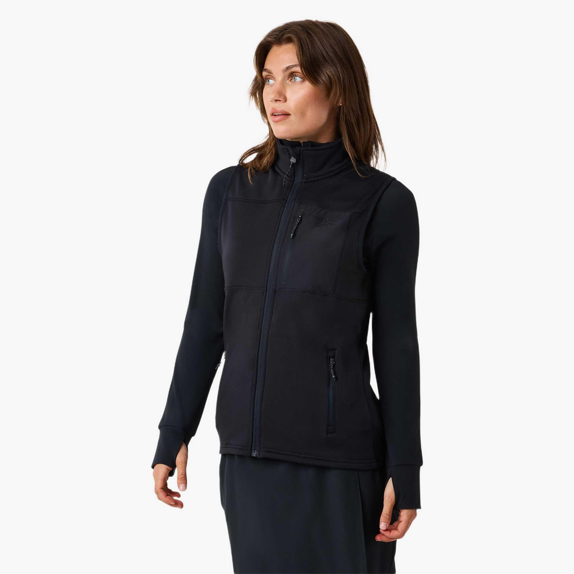 Swedemount Trondheim Midlayer kamizelka outdoorowa z pełnym zamkiem – oddychająca warstwa pośrednia na wędrówki i czas wolny w sezonach przejściowych dla kobiet