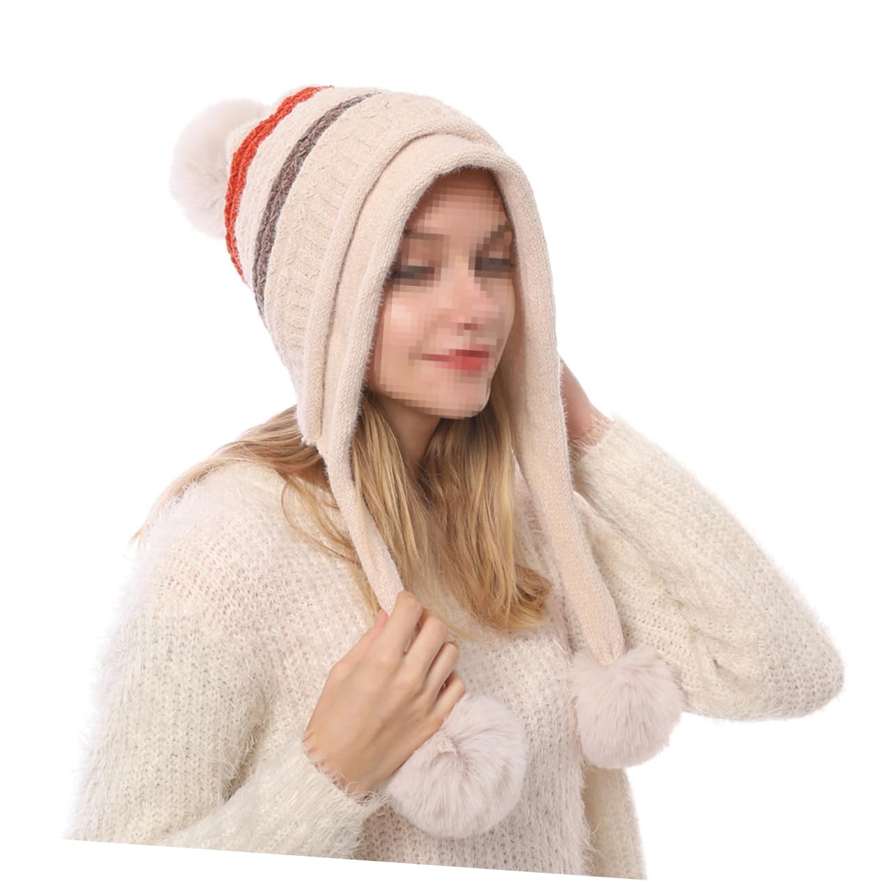 GALPADA 3piezas Gorro De Lana Para Mujeres Pompón Sombrero De Esquí Cálido y Cómodo Para Actividades Al Aire Beige