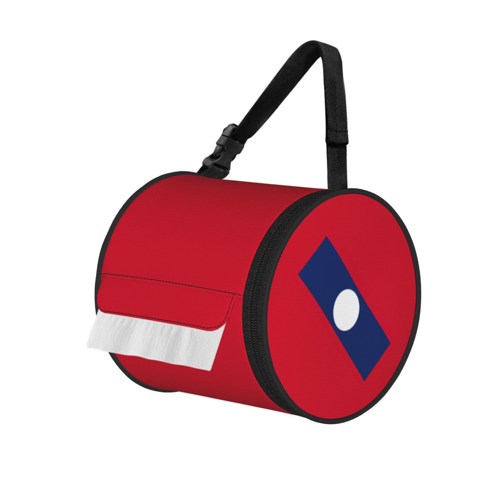 Flag of Laos Print Cylindrical Tissue Holder Bathroom Car Home Office Kitchen Decor Versatile