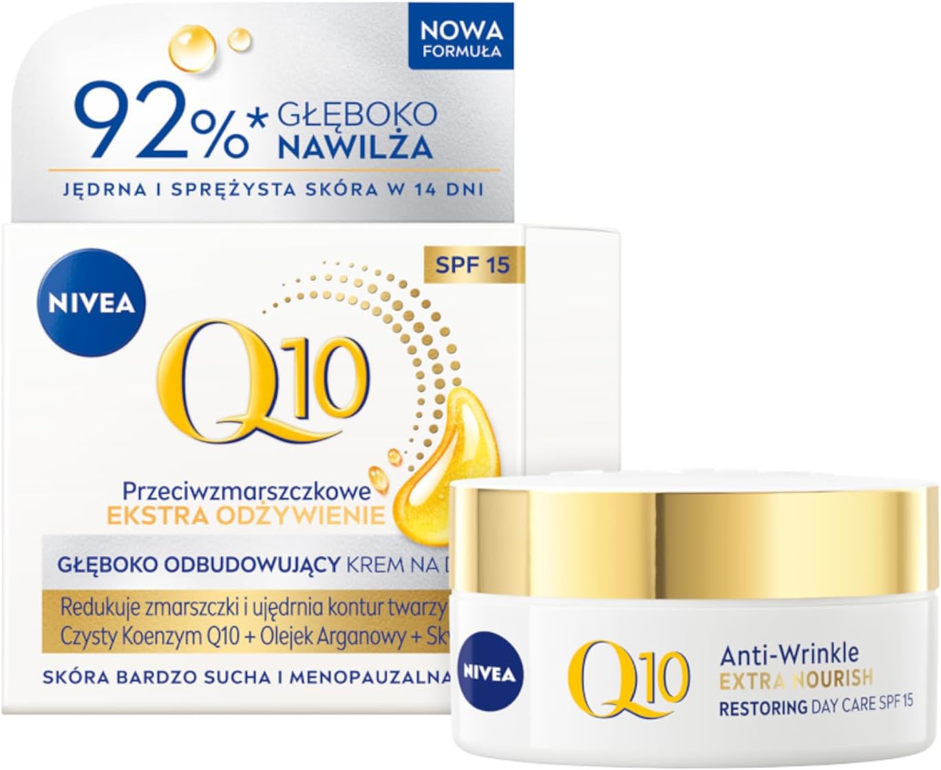 NIVEA Q10 Extra voeding Herstellende anti-rimpel dagcrème SPF 15, 50 ml