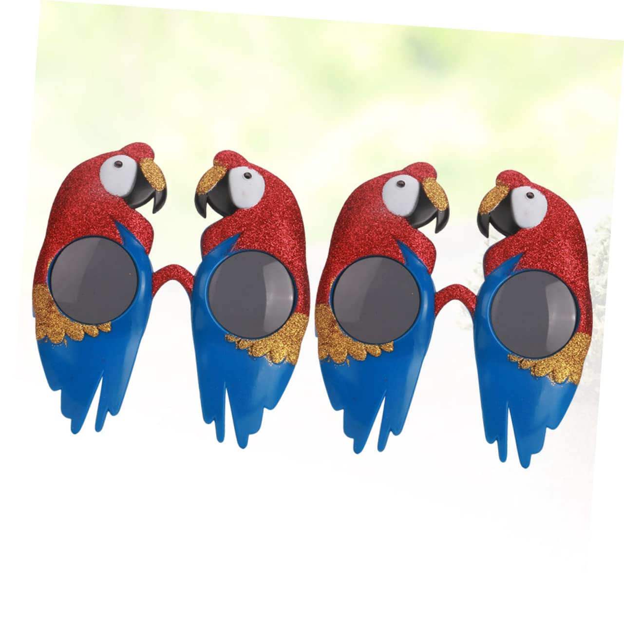 Parrot Sunglasses 2pcs Funny Party Eyeglasses Luau Sunglasses for Adults Hawaiian Sunglasses for Kids Holiday Party Favors Christmas Funny Glasses Prom Child Roast Pig - Image 2